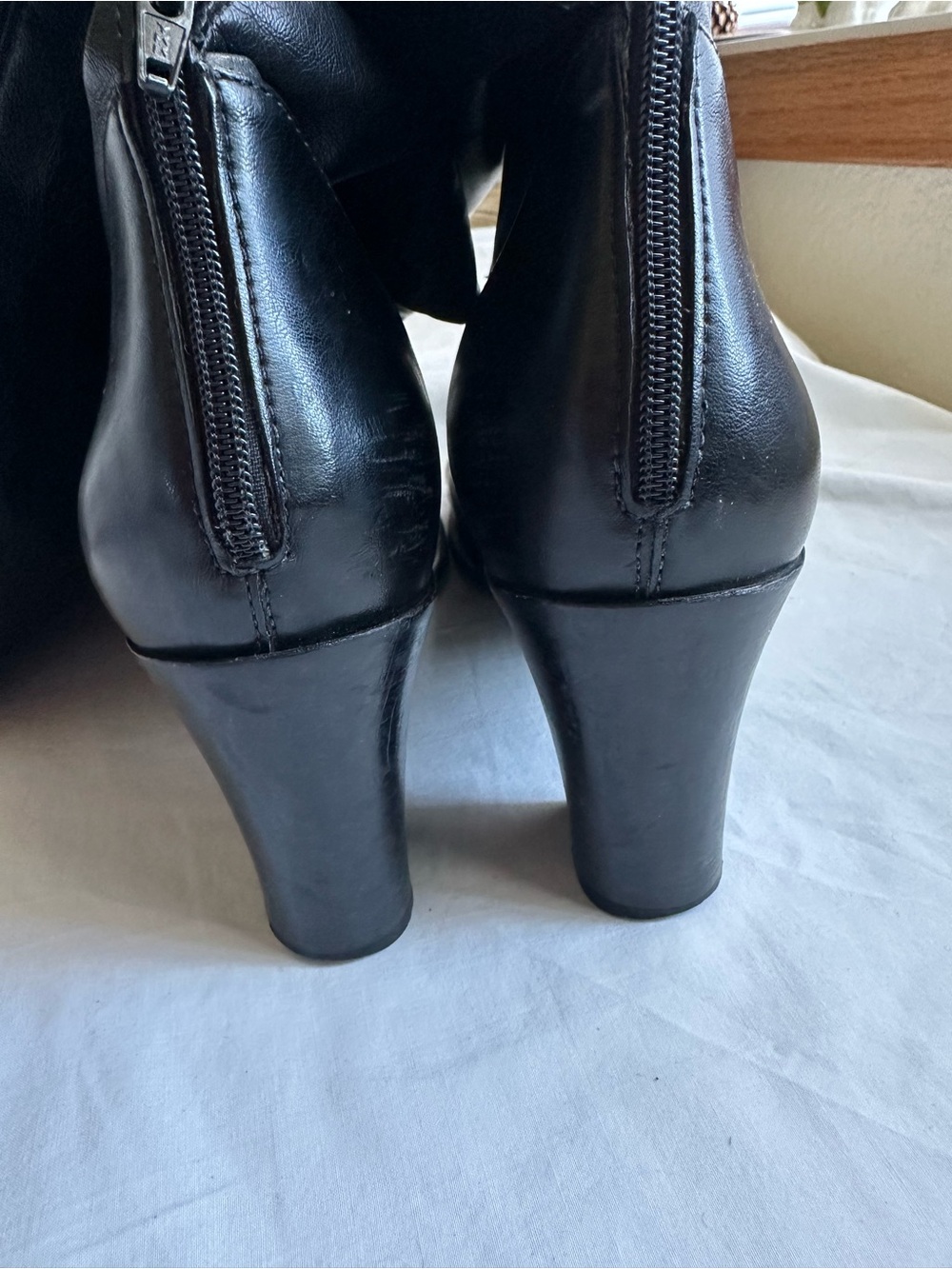 Franco Sarto Black Mid-Calf Block Heel Boots, Size 7.5 M - Picture 6 of 8